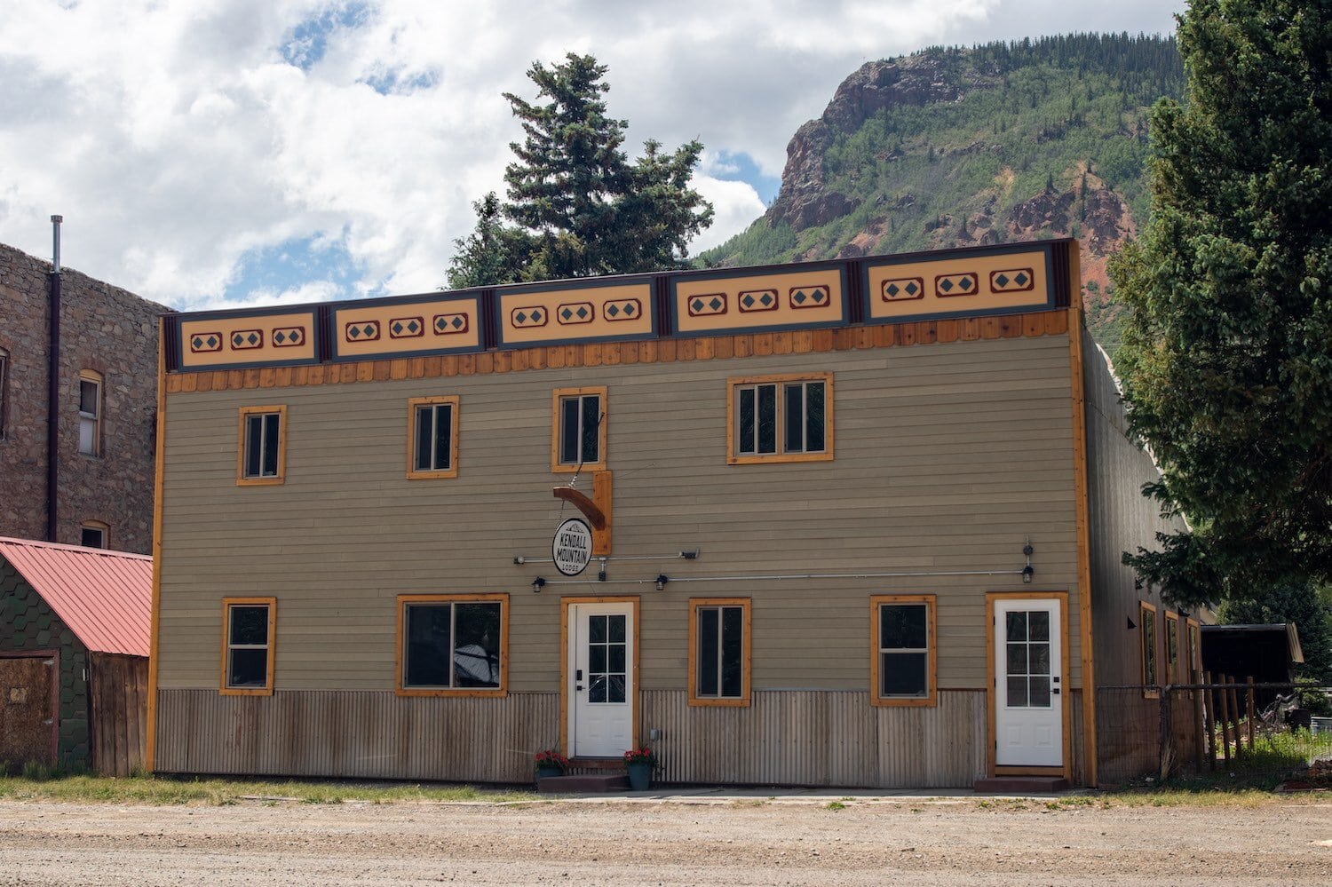 Kendall Mountain Lodge exterior on historic Blair Street, Silverton CO